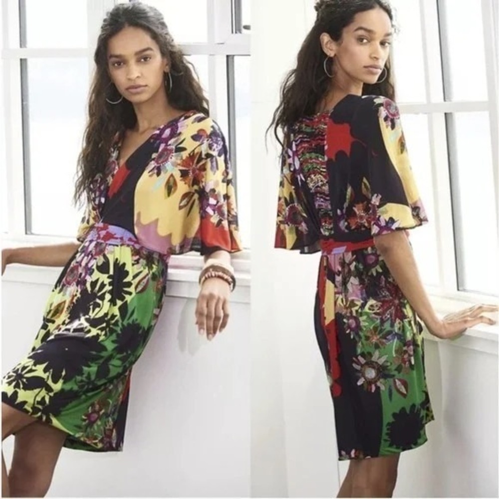 Anthropologie Ranna Gill Sabatina‎ Mini Dress Stretch Boho Party Artsy Sz SP B20